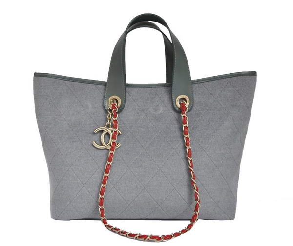 Replica Chanel A66710 Cotton Large Tote Bag Light Grey On Sale